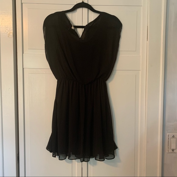 Lush Black Chiffon Dress- Medium - Picture 4 of 9